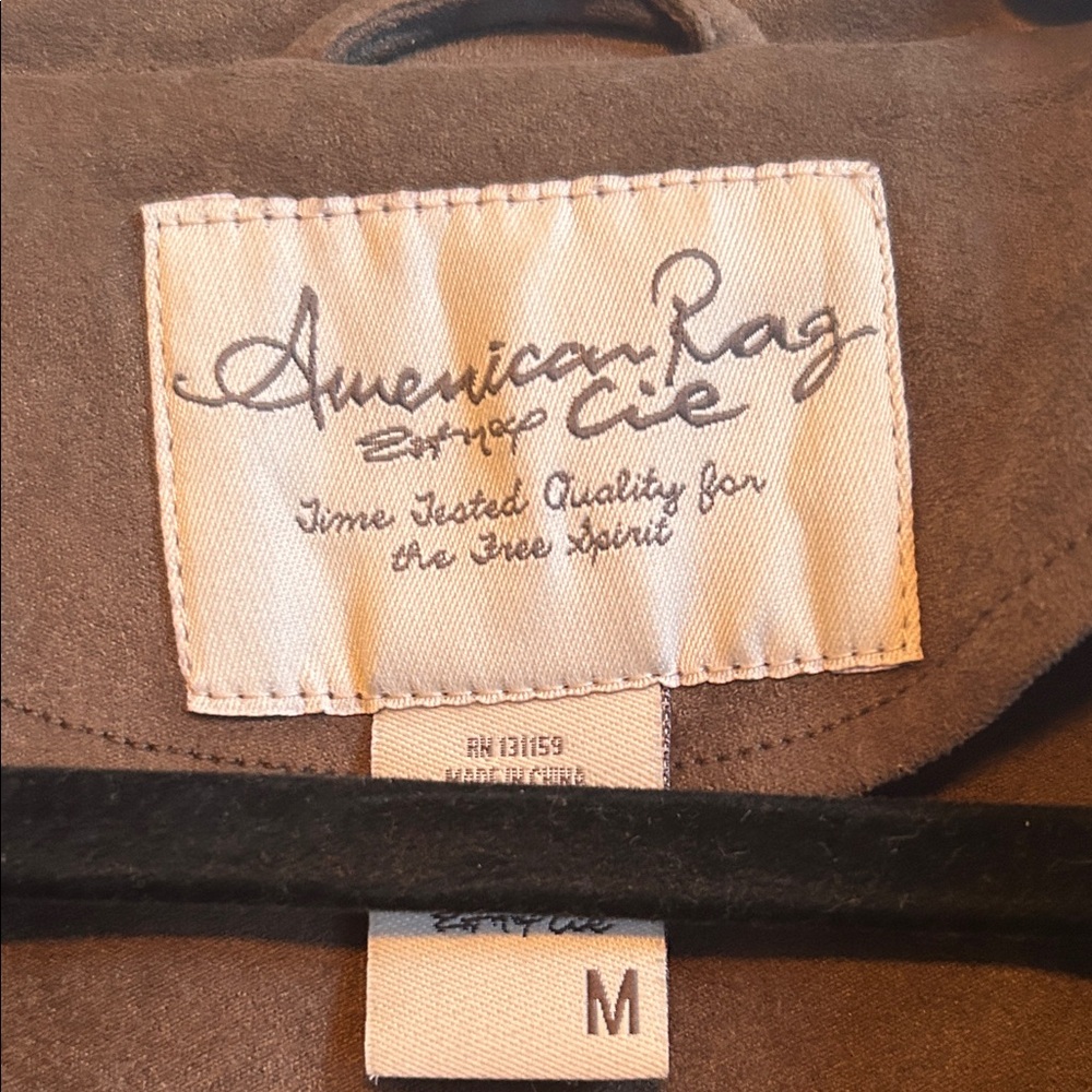 American Rag olive green suede Jacket - Picture 2 of 4
